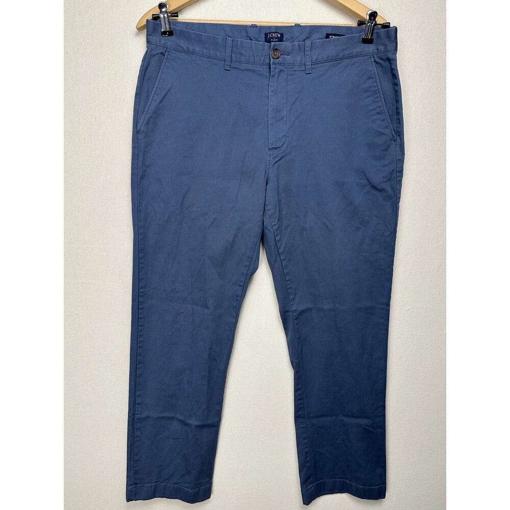 J.‎ Crew Flex Straight Chino Pants Men's 34x30 Blue Flat Front Slash Pocket
